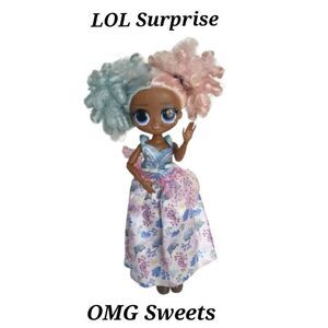 L.O.L. Surprise O.M.G. Sweets Fashion Doll Pink & Blue Curly Hair 10"